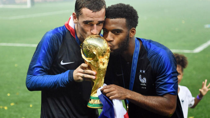 Lemar Griezmann World Cup trophy