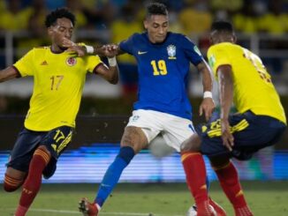 Raphinha playing for Brazil