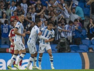 Zubimendi Sociedad celebrating