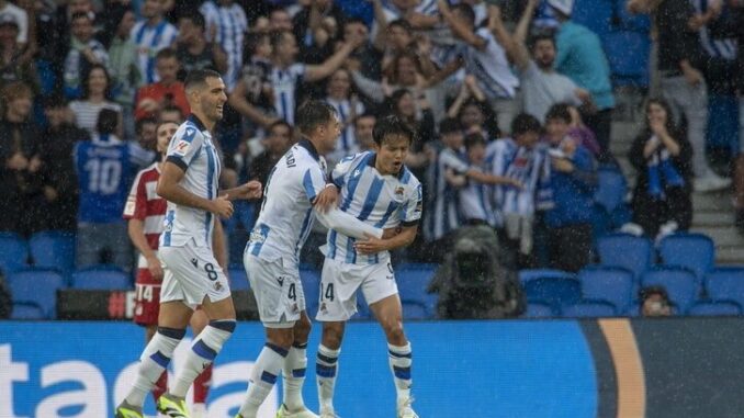 Zubimendi Sociedad celebrating