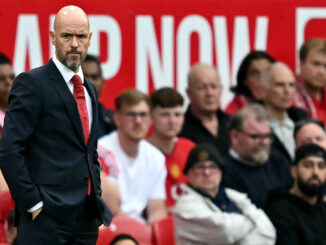 Manchester United's Dutch manager Erik ten Hag watches the players from the touchline during the English Premier League football match between Manchester United and Liverpool at Old Trafford in Manchester, north west England, on September 1, 2024. (Photo by Paul ELLIS / AFP) / RESTRICTED TO EDITORIAL USE. No use with unauthorized audio, video, data, fixture lists, club/league logos or 'live' services. Online in-match use limited to 120 images. An additional 40 images may be used in extra time. No video emulation. Social media in-match use limited to 120 images. An additional 40 images may be used in extra time. No use in betting publications, games or single club/league/player publications. / (Photo by PAUL ELLIS/AFP via Getty Images)