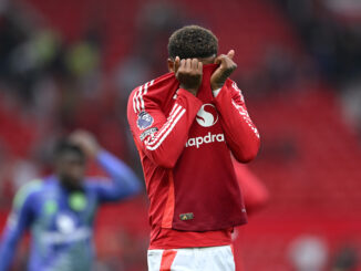 MANCHESTER, ENGLAND - SEPTEMBER 01: Marcus Rashford of Manchester United, shows dejection, following the teams defeat to Liverpool during the Premier League match between Manchester United FC and Liverpool FC at Old Trafford on September 01, 2024 in Manchester, England. (Photo by Shaun Botterill/Getty Images)